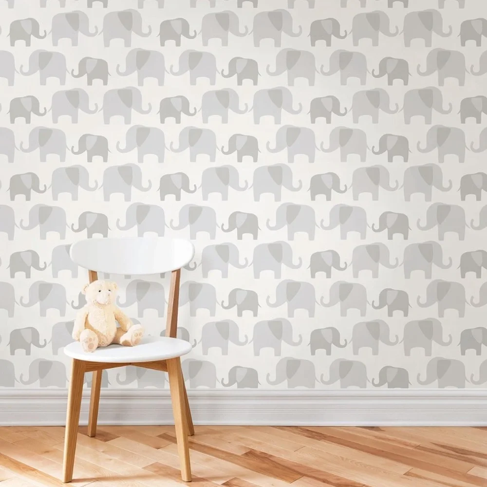 Elephant nursery wallpaper
